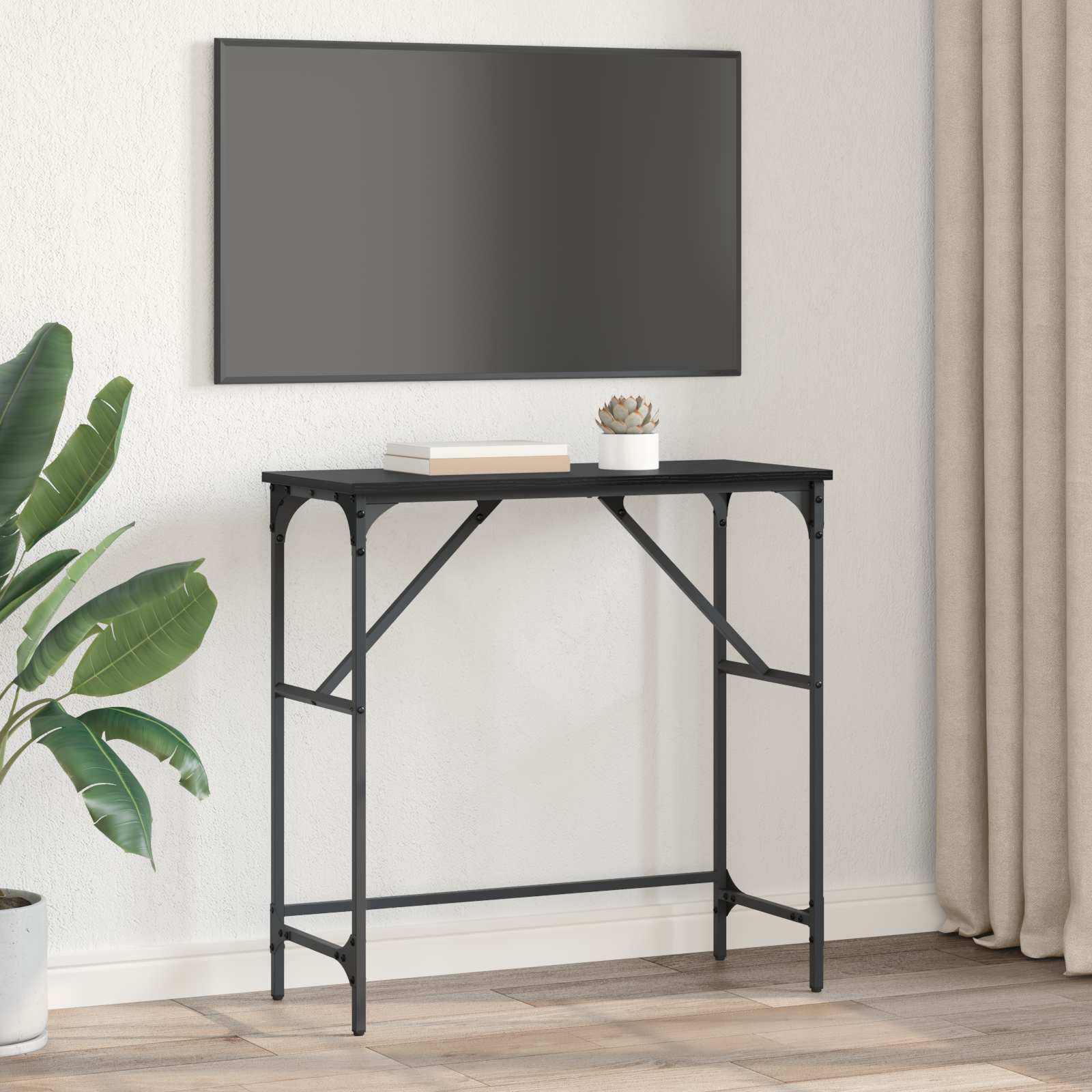 Konsoles galds Melns ozols 75 x 32 x 75 cm