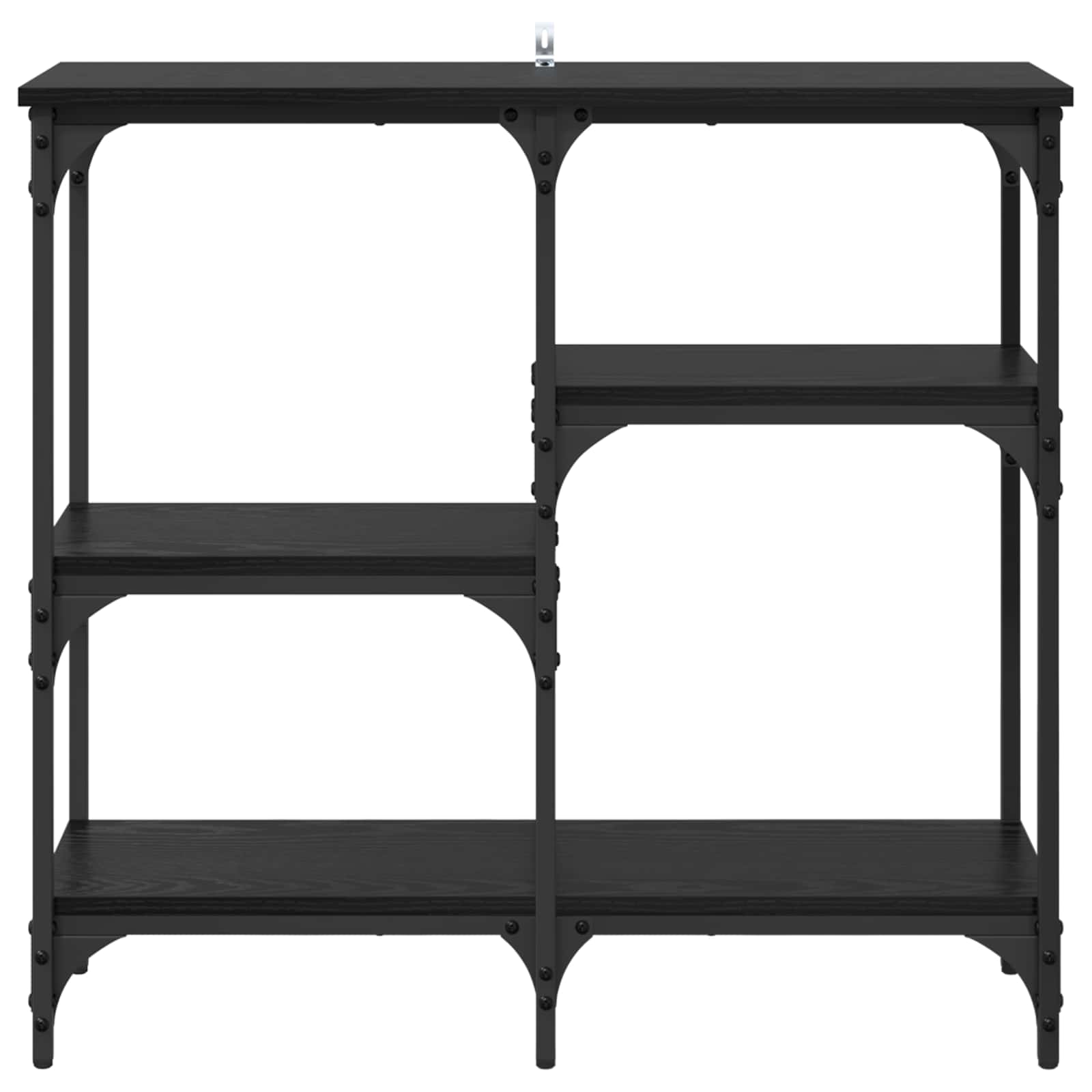 Konsoles galds ar plauktu melns ozols 80 x 29 x 75 cm