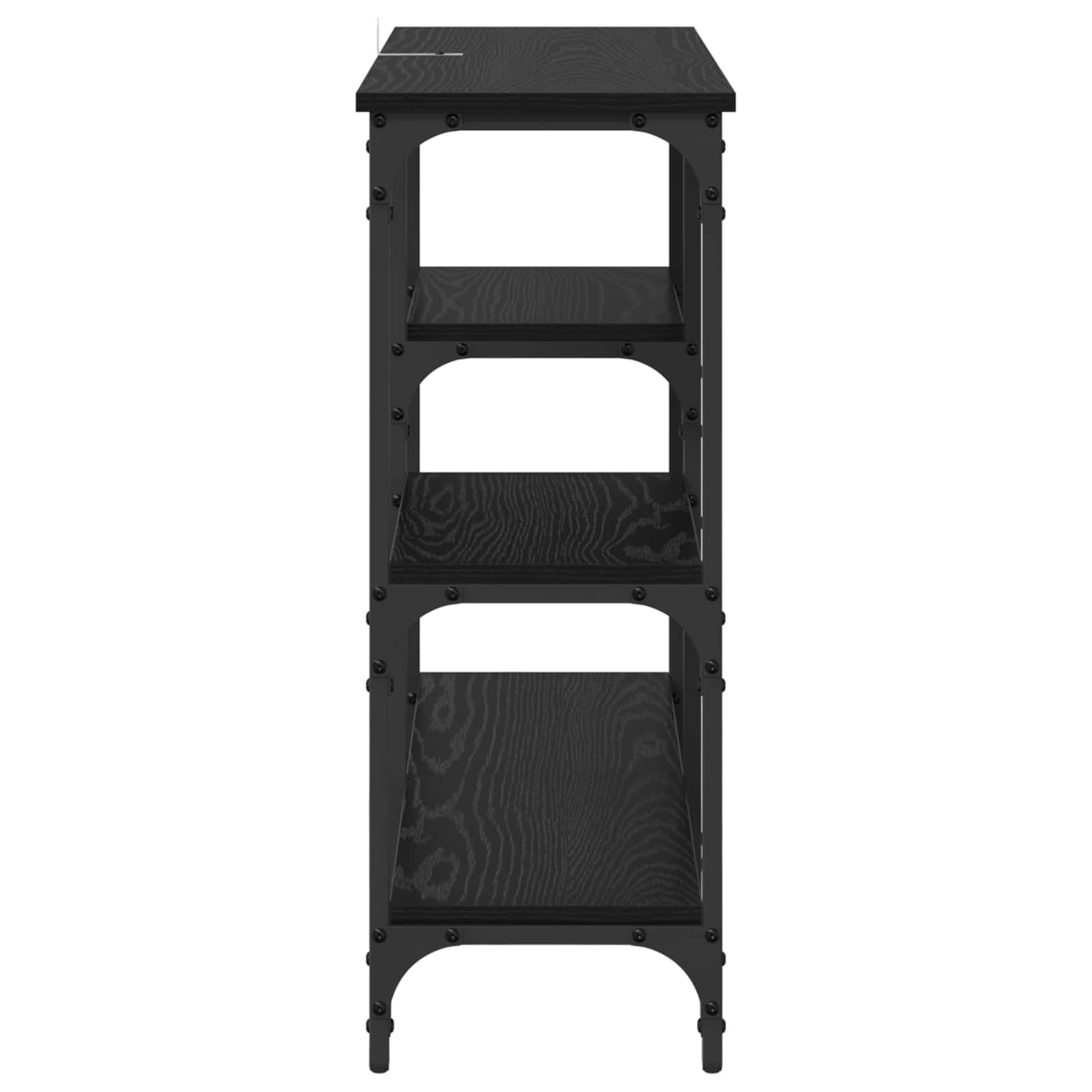Konsoles galds ar plauktu melns ozols 80 x 29 x 75 cm
