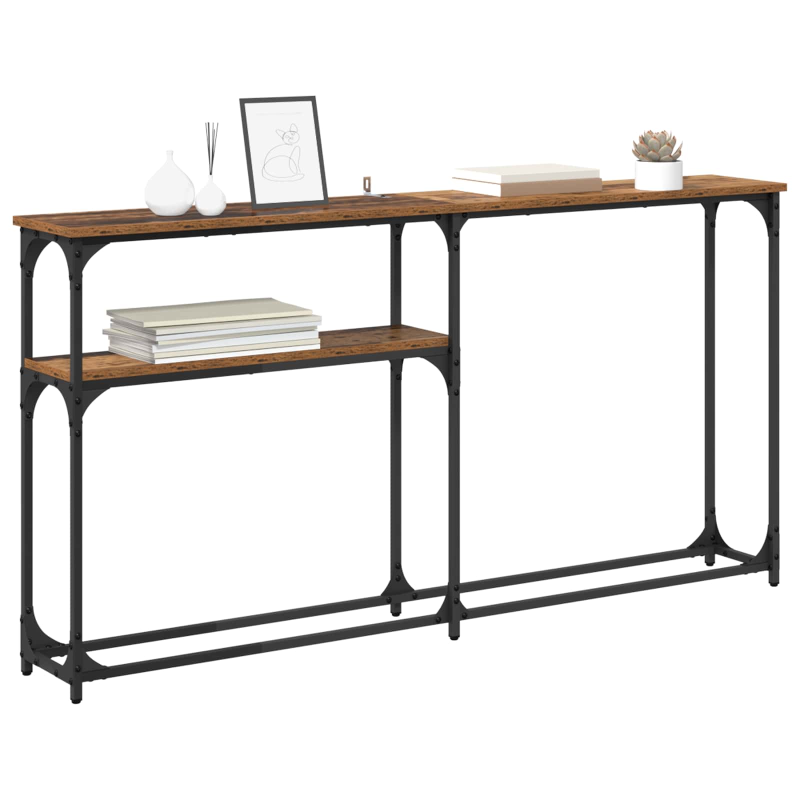 KonsolinisStaliukas Sena mediena 145x22.5x75cm Apdirbta mediena