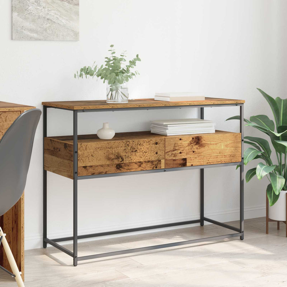 Konsolinis stalas su stalčių Senovinis medis 100 x 40 x 75 cm
