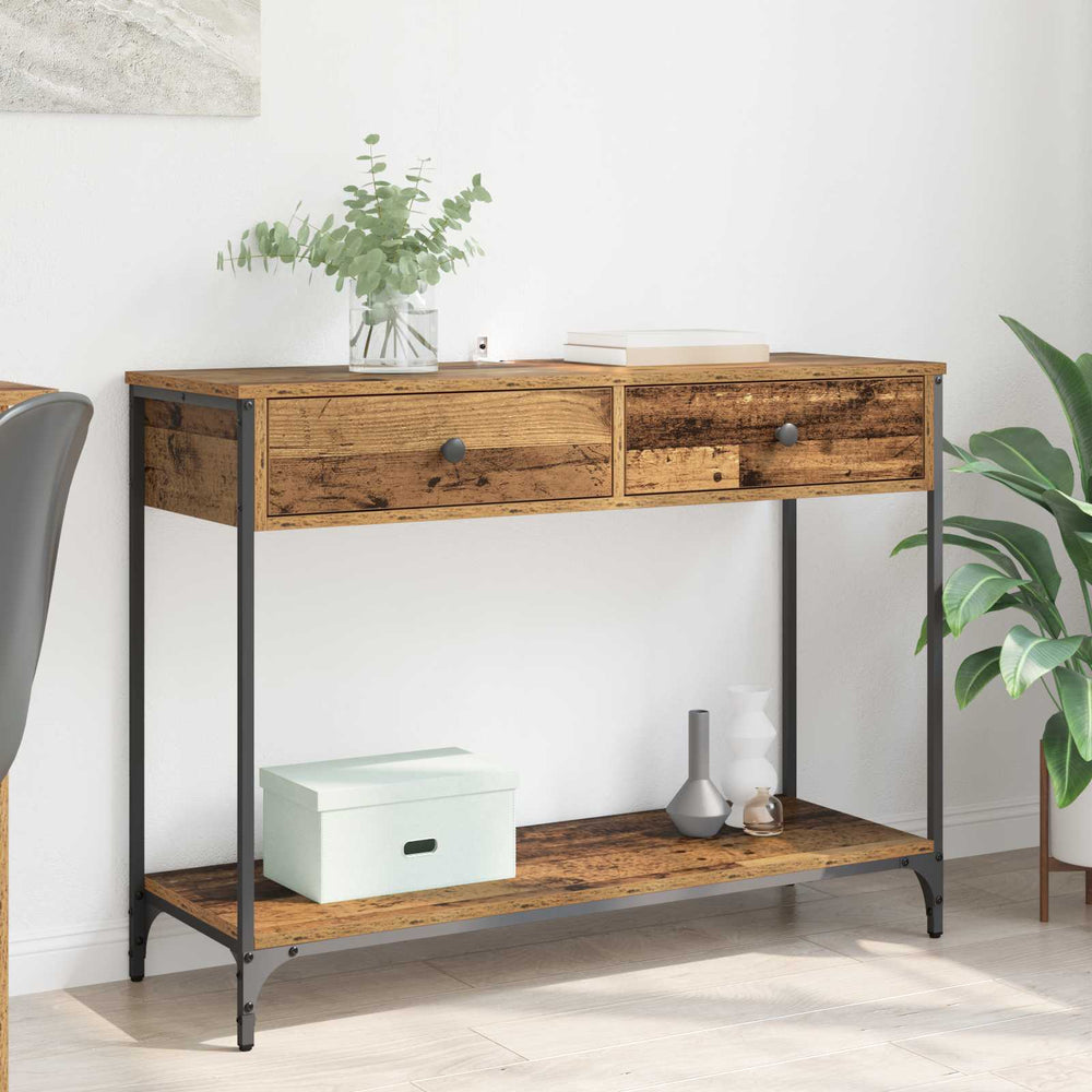 Konsolinis stalas su stalčių Senovinis medis 100 x 34,5 x 75 cm