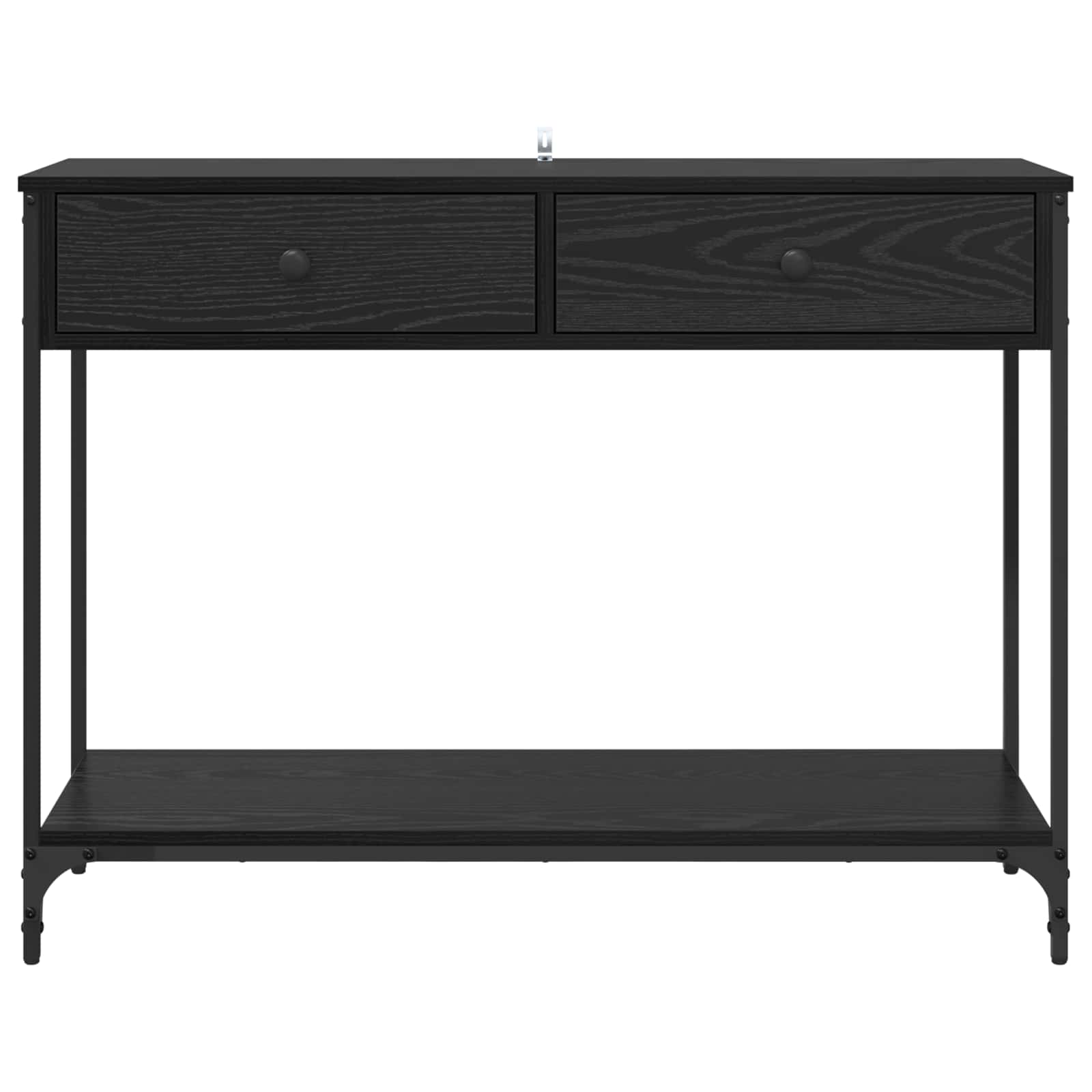 Konsoles galds ar atvilktni, melns ozols, 100 x 34,5 x 75 cm