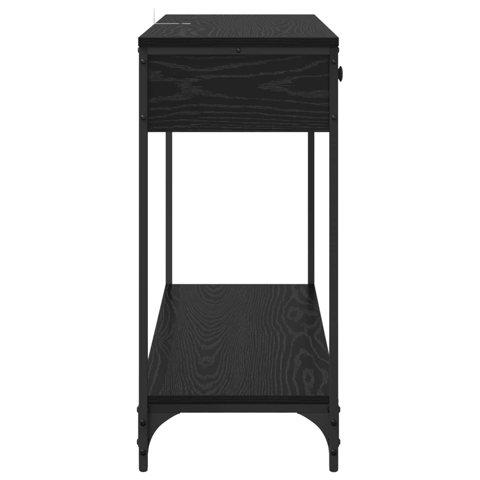 Konsoles galds ar atvilktni, melns ozols, 100 x 34,5 x 75 cm