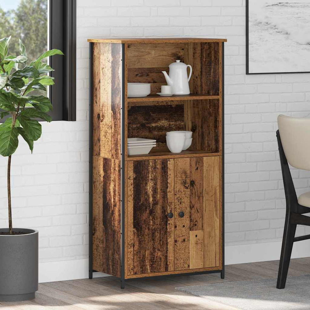 Tall Cabinet Antique Wood 62 x 36 x 121.5 cm
