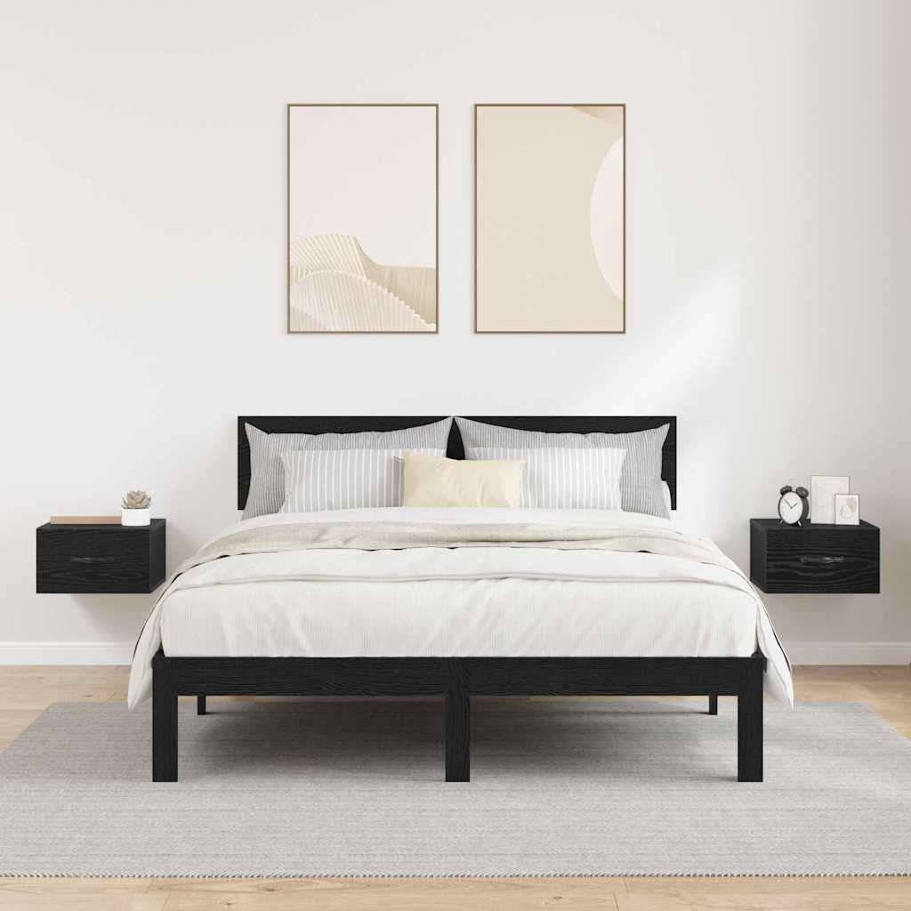 Šalia lovos spintelė 2 pcs juoda ąžuolo 35 x 35 x 20 cm