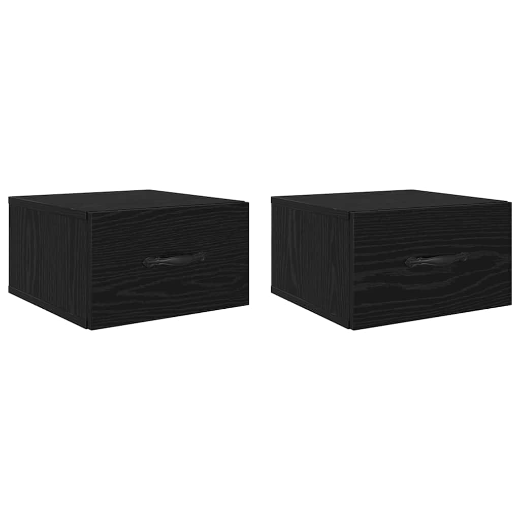 Šalia lovos spintelė 2 pcs juoda ąžuolo 35 x 35 x 20 cm