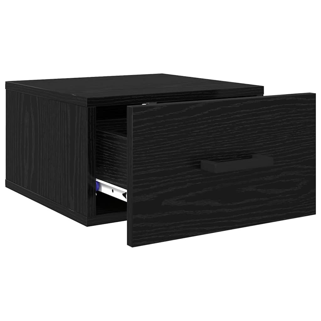Bedside cabinet with drawer black oak 35 x 35 x 20 cm