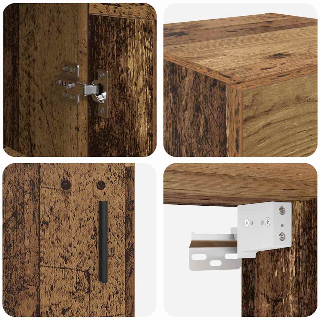 Wall Cabinet Antique Wood 34.5 x 34 x 90 cm