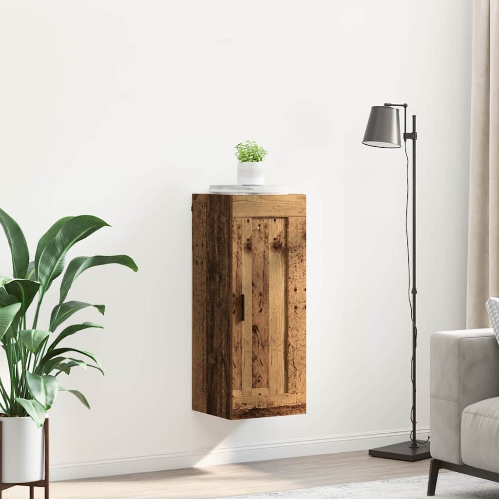 Wall Cabinet Antique Wood 34.5 x 34 x 90 cm