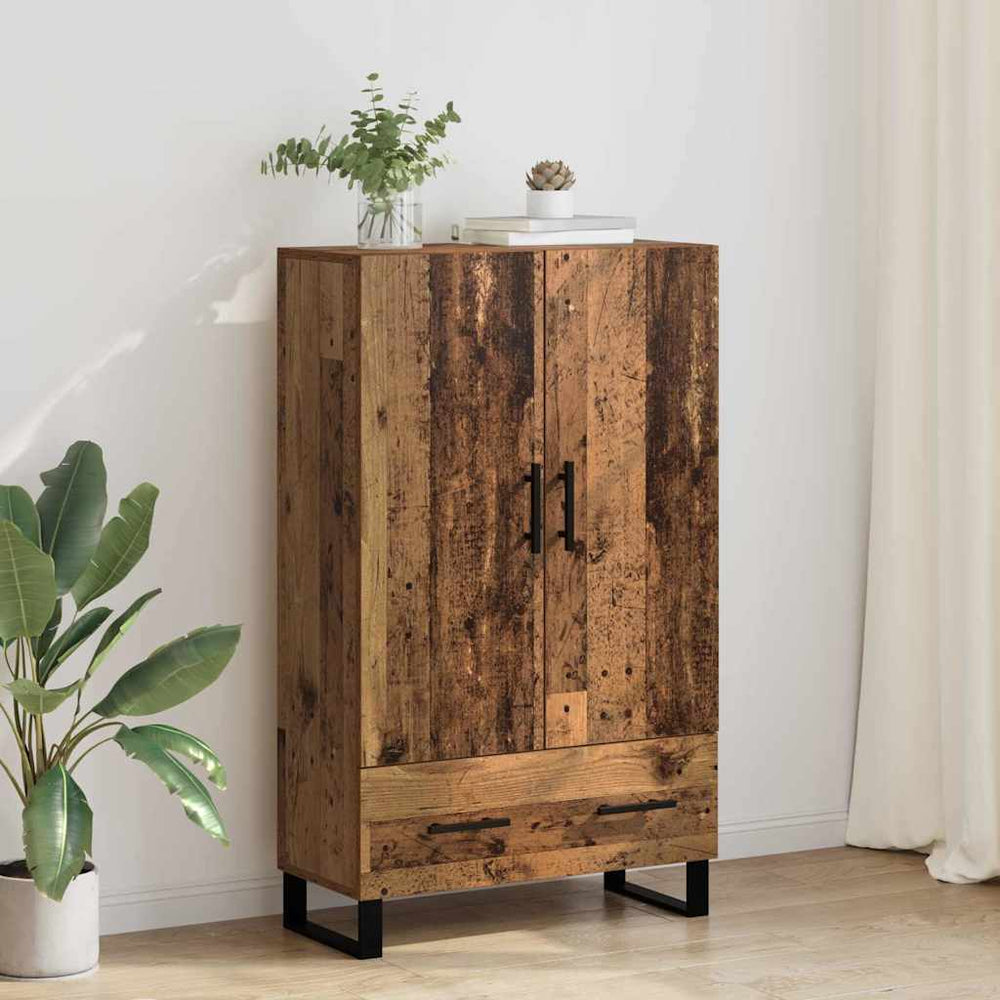 Tall cabinet with drawer Antique wood 69.5 x 30 x 115 cm