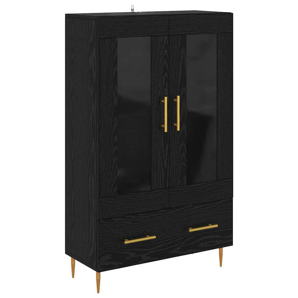 High Cabinet with Drawer Black Oak 69.5 x 31 x 115 cm