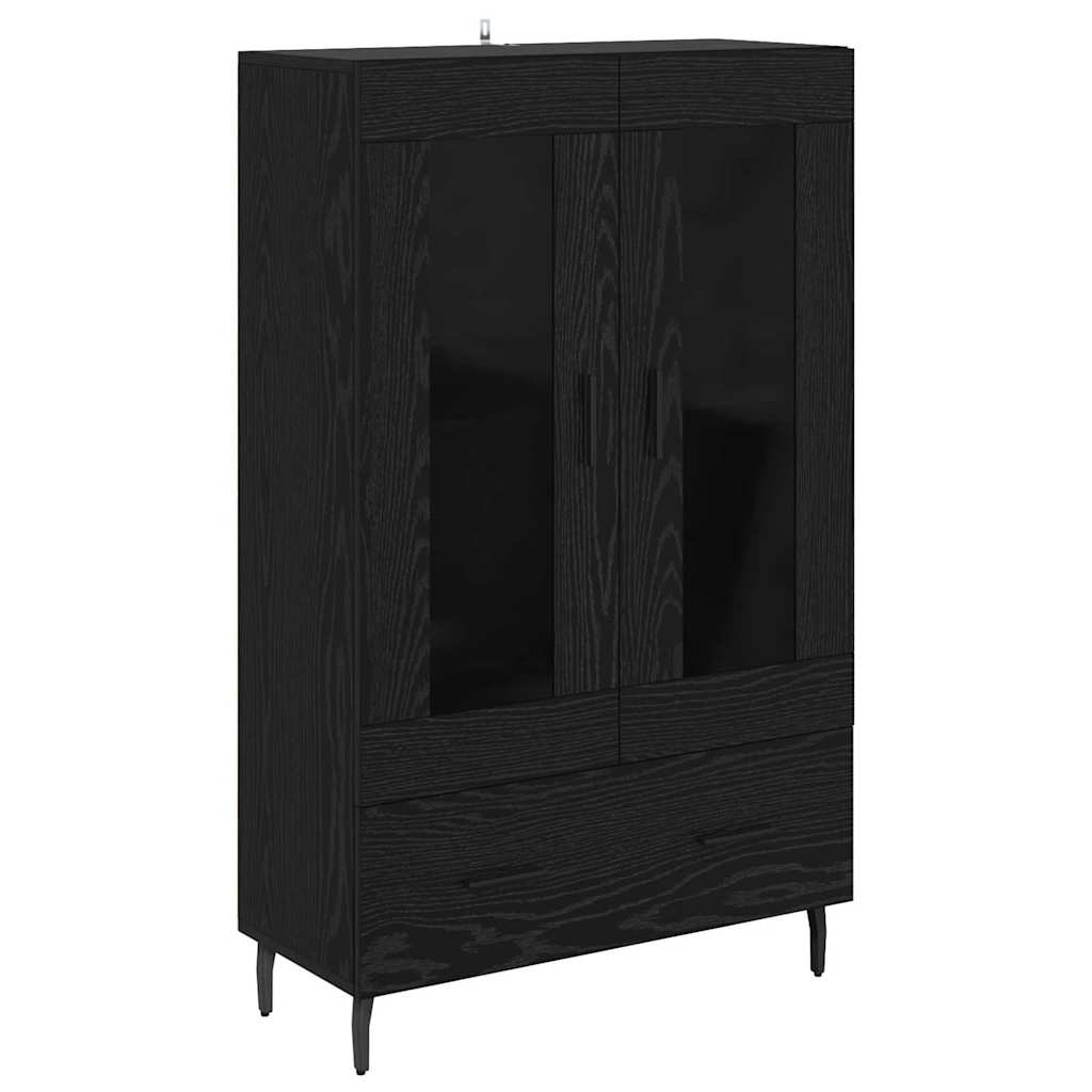 Augsts skapītis ar atvilktni, melns ozols, 69,5 x 31 x 115 cm