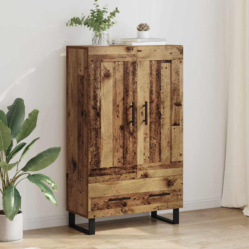 Tall Cabinet with Drawers Antique Wood 69.5 x 31 x 115 cm