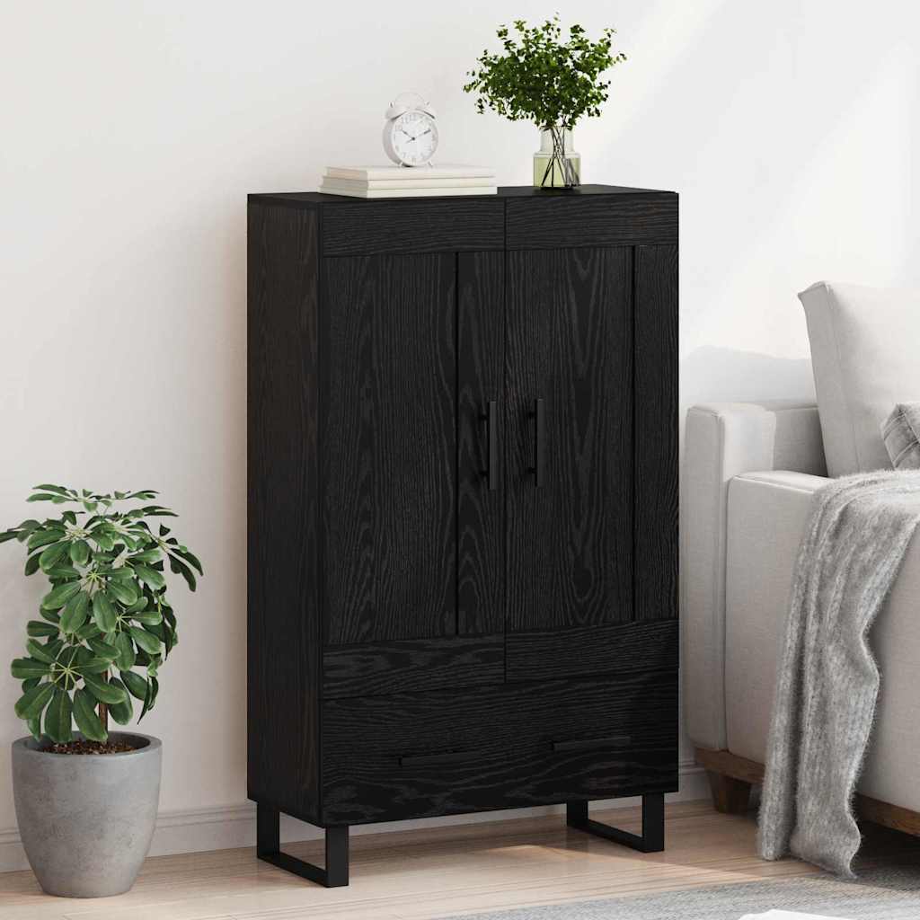 High Cabinet with Drawer Black Oak 69.5 x 31 x 115 cm