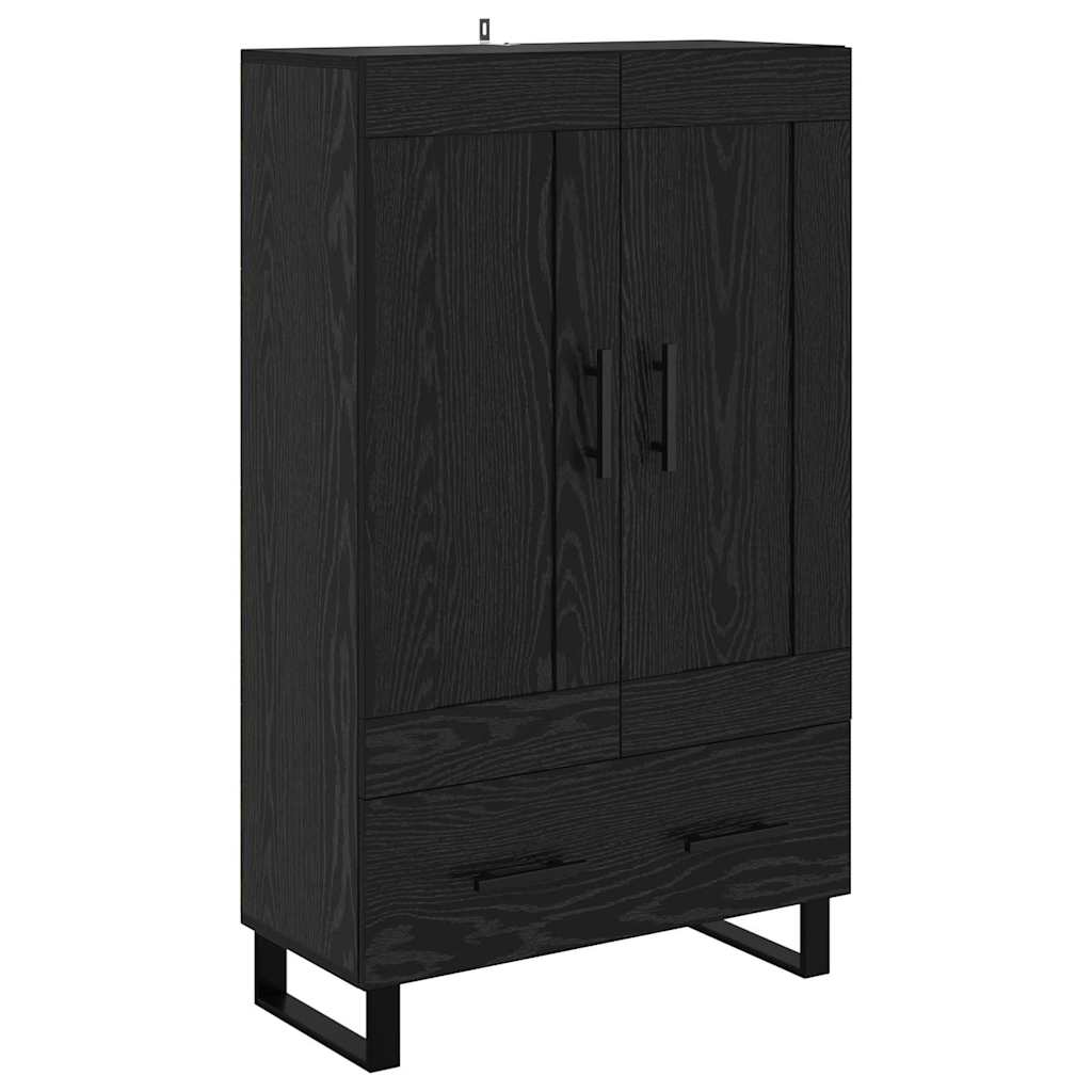 High Cabinet with Drawer Black Oak 69.5 x 31 x 115 cm