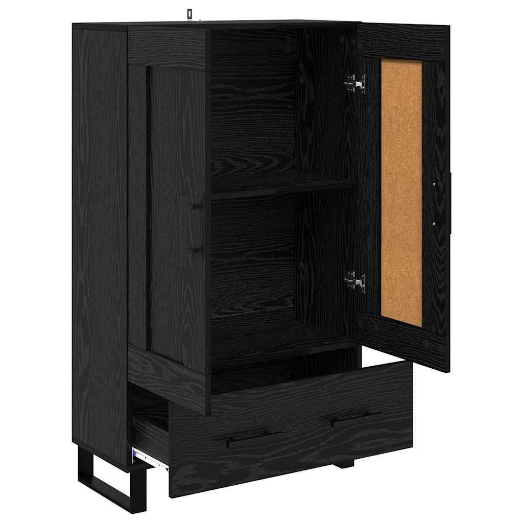High Cabinet with Drawer Black Oak 69.5 x 31 x 115 cm
