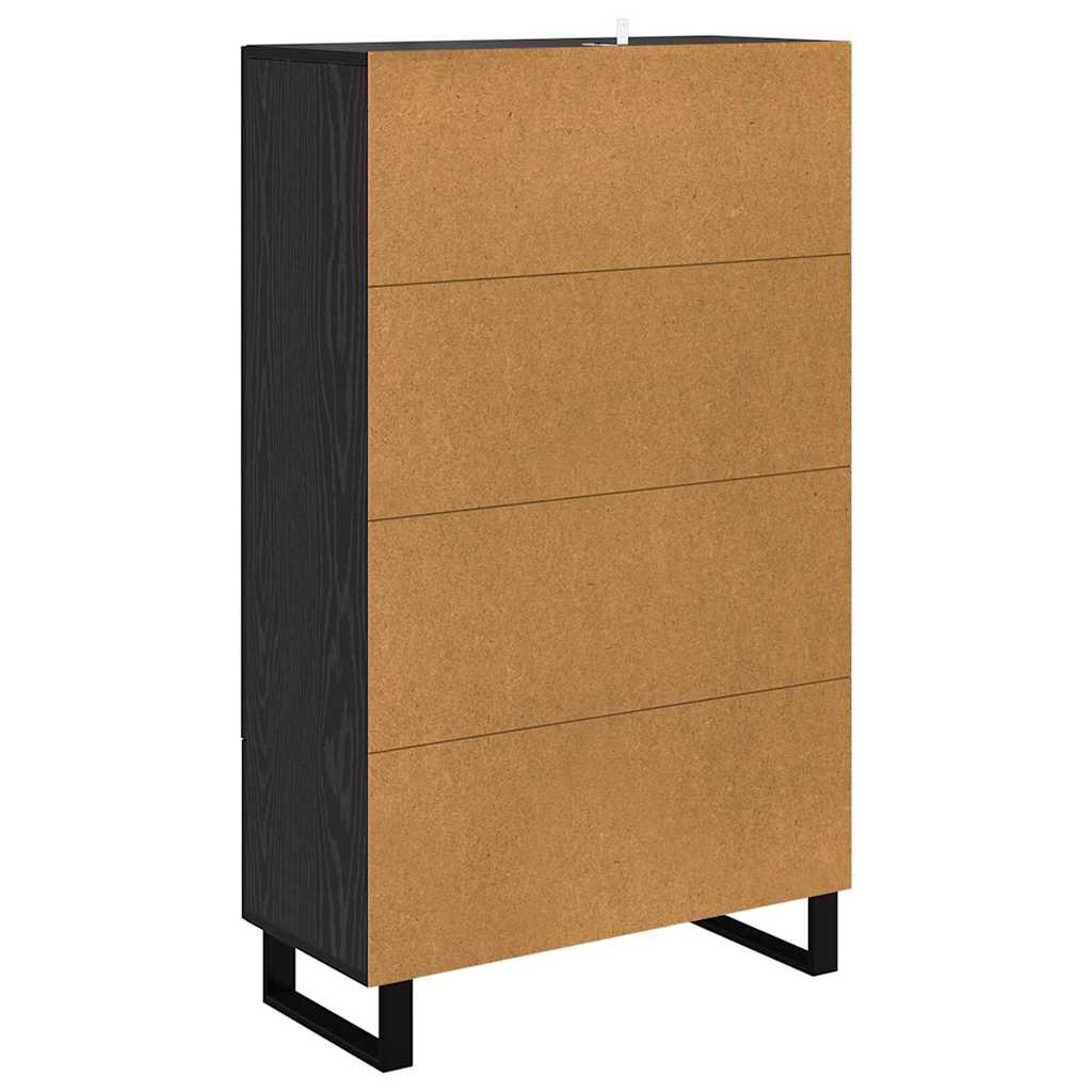 High Cabinet with Drawer Black Oak 69.5 x 31 x 115 cm