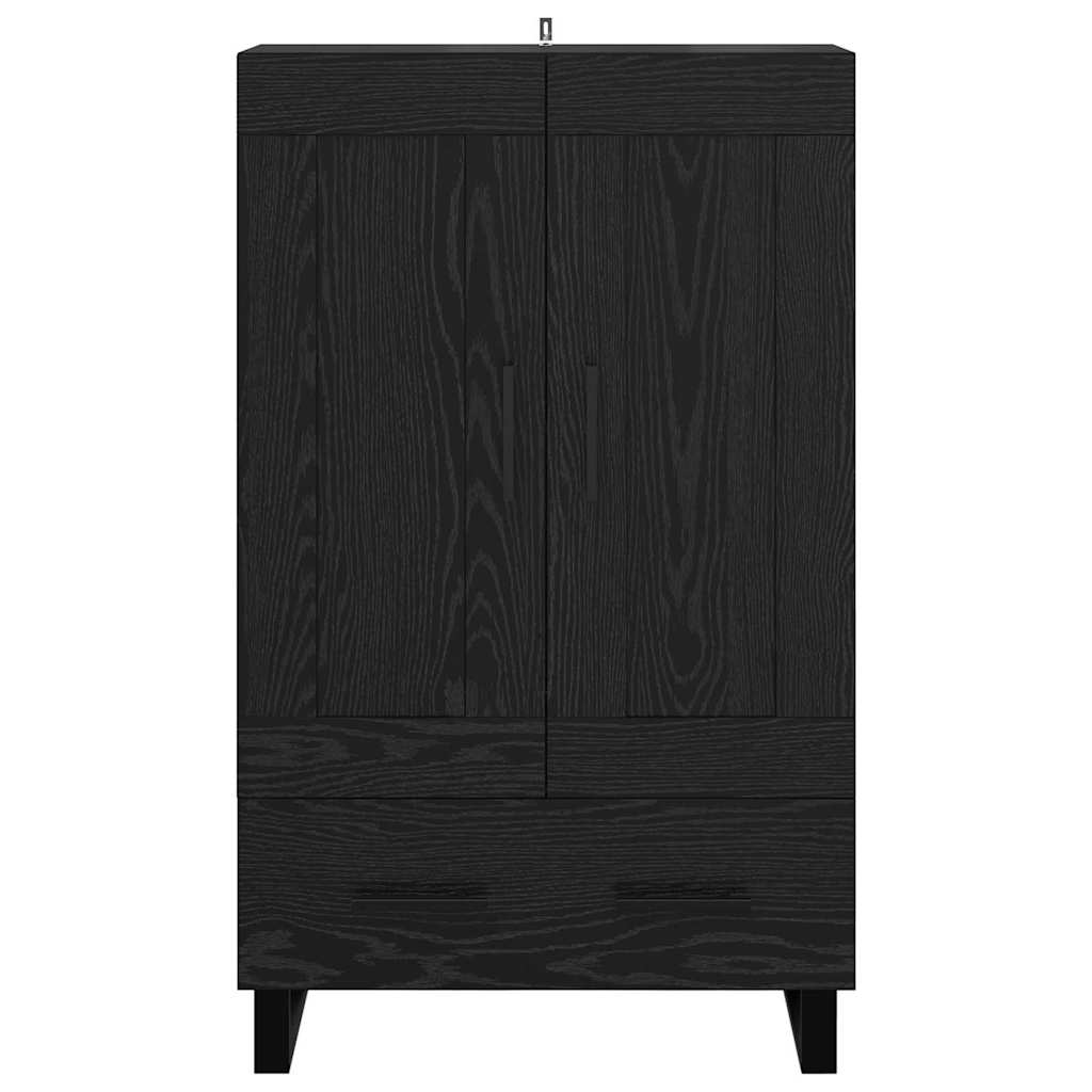 High Cabinet with Drawer Black Oak 69.5 x 31 x 115 cm