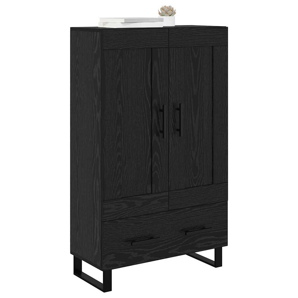 High Cabinet with Drawer Black Oak 69.5 x 31 x 115 cm