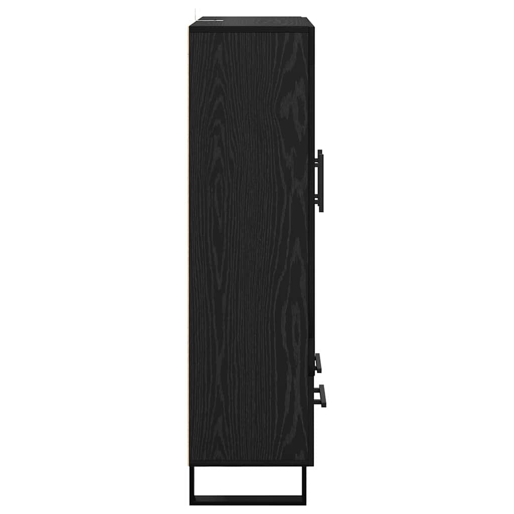 High Cabinet with Drawer Black Oak 69.5 x 31 x 115 cm