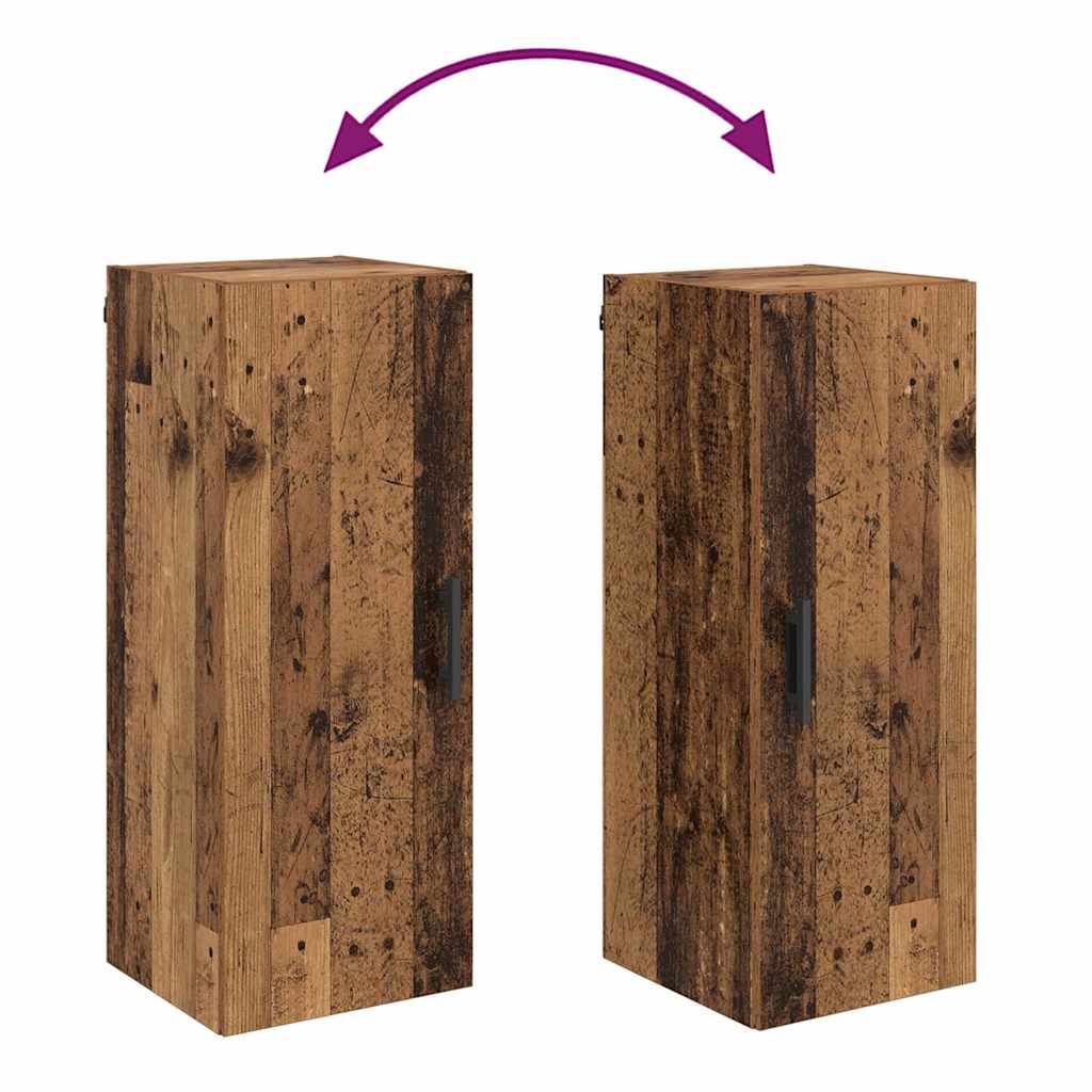 Wall Cabinet Antique Wood 34.5 x 34 x 90 cm