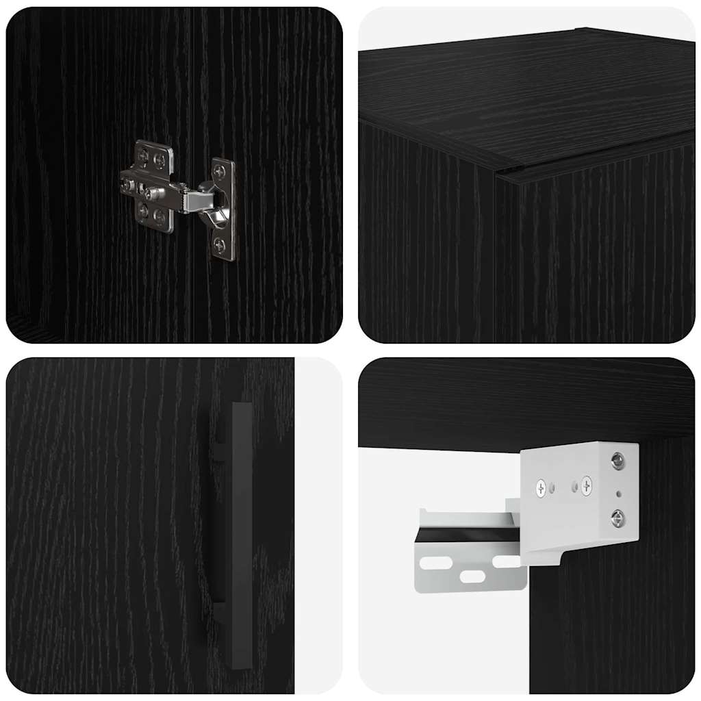 Wall cabinet Black oak 34.5 x 34 x 90 cm