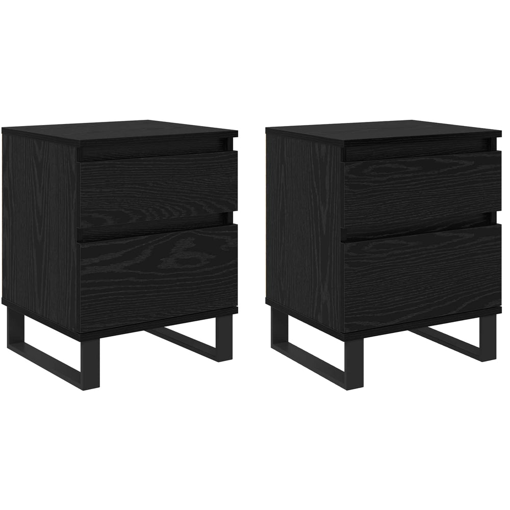 Šalia lovos spintelė 2 pcs Juodas ąžuolas 40 x 35 x 50 cm