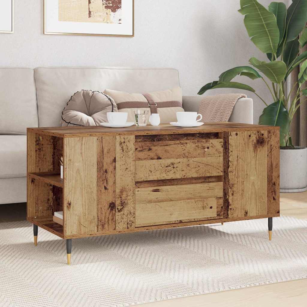 Kavos staliukas su stalčių Senovinis medis 102 x 44,5 x 50 cm