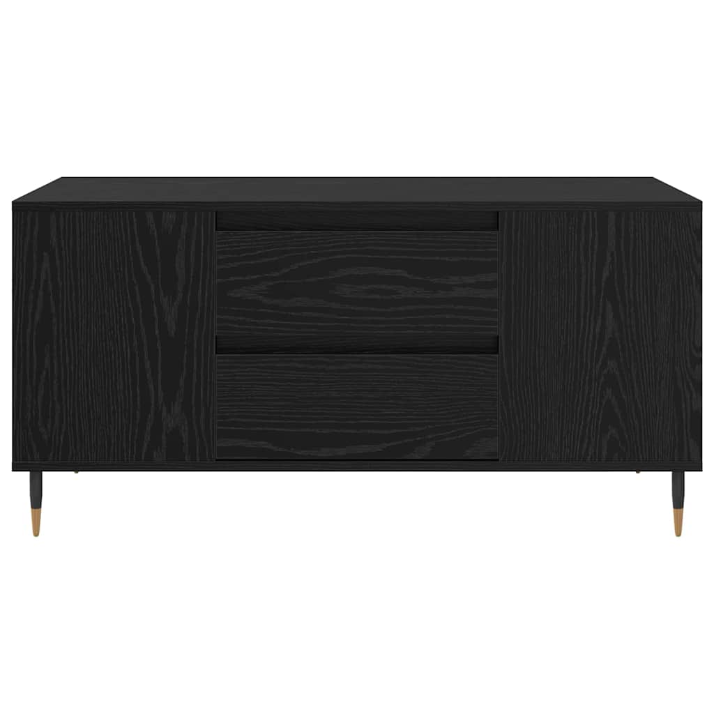 Kafijas galdiņš ar atvilktnēm, melns ozols, 102 x 44,5 x 50 cm