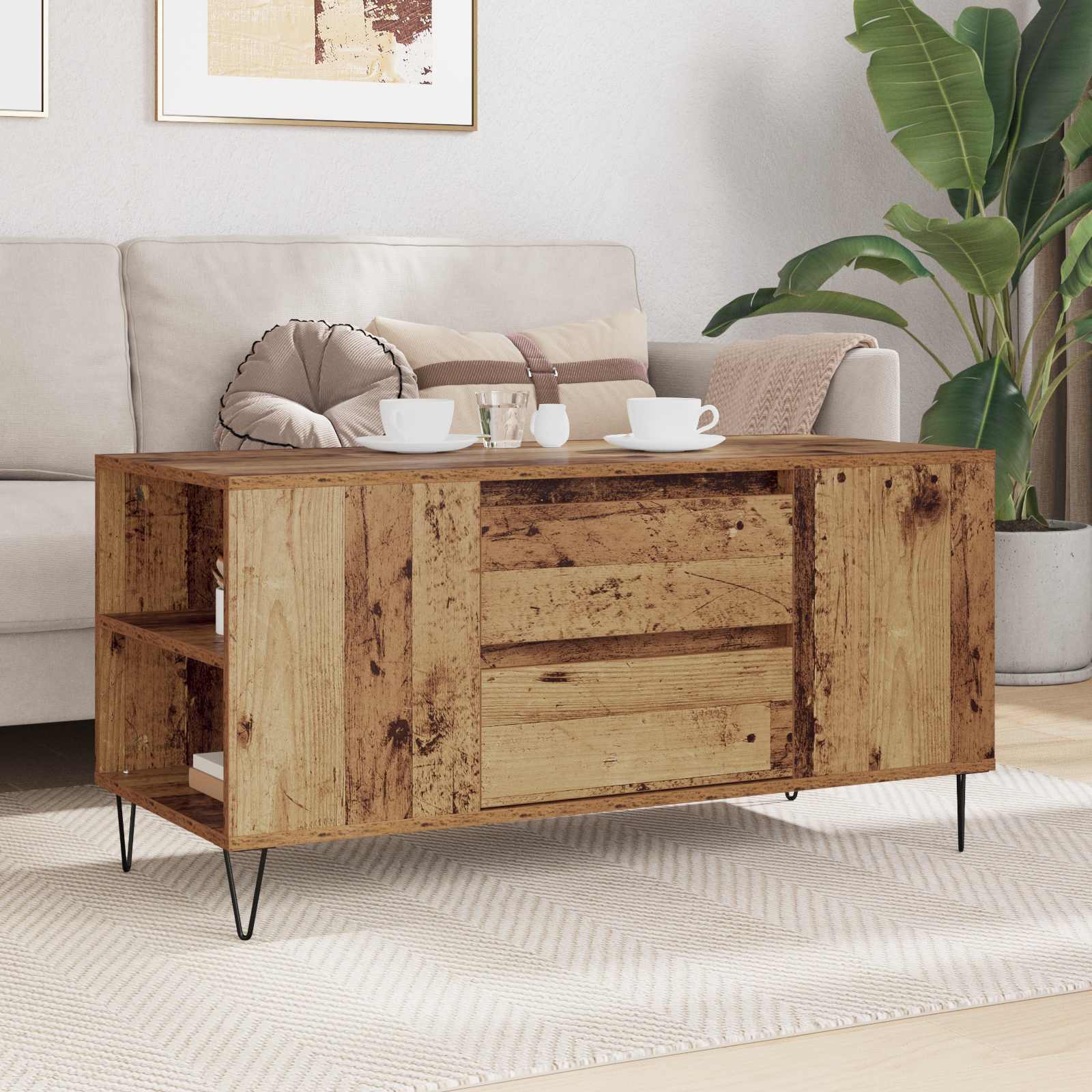 Kafijas galdiņš ar atvilktni Antīks koks 102 x 44,5 x 50 cm