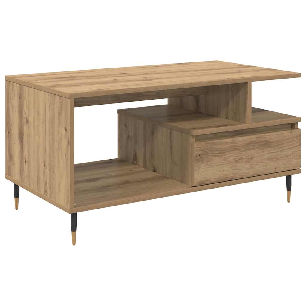 Coffee table with drawer Artisan oak 90 x 49 x 45 cm