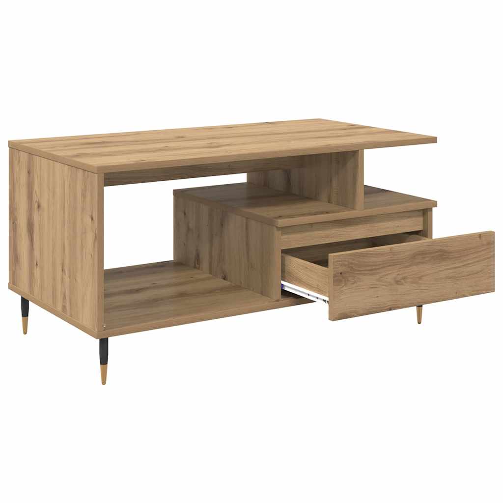 Coffee table with drawer Artisan oak 90 x 49 x 45 cm