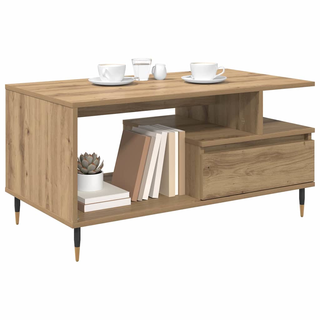 Coffee table with drawer Artisan oak 90 x 49 x 45 cm