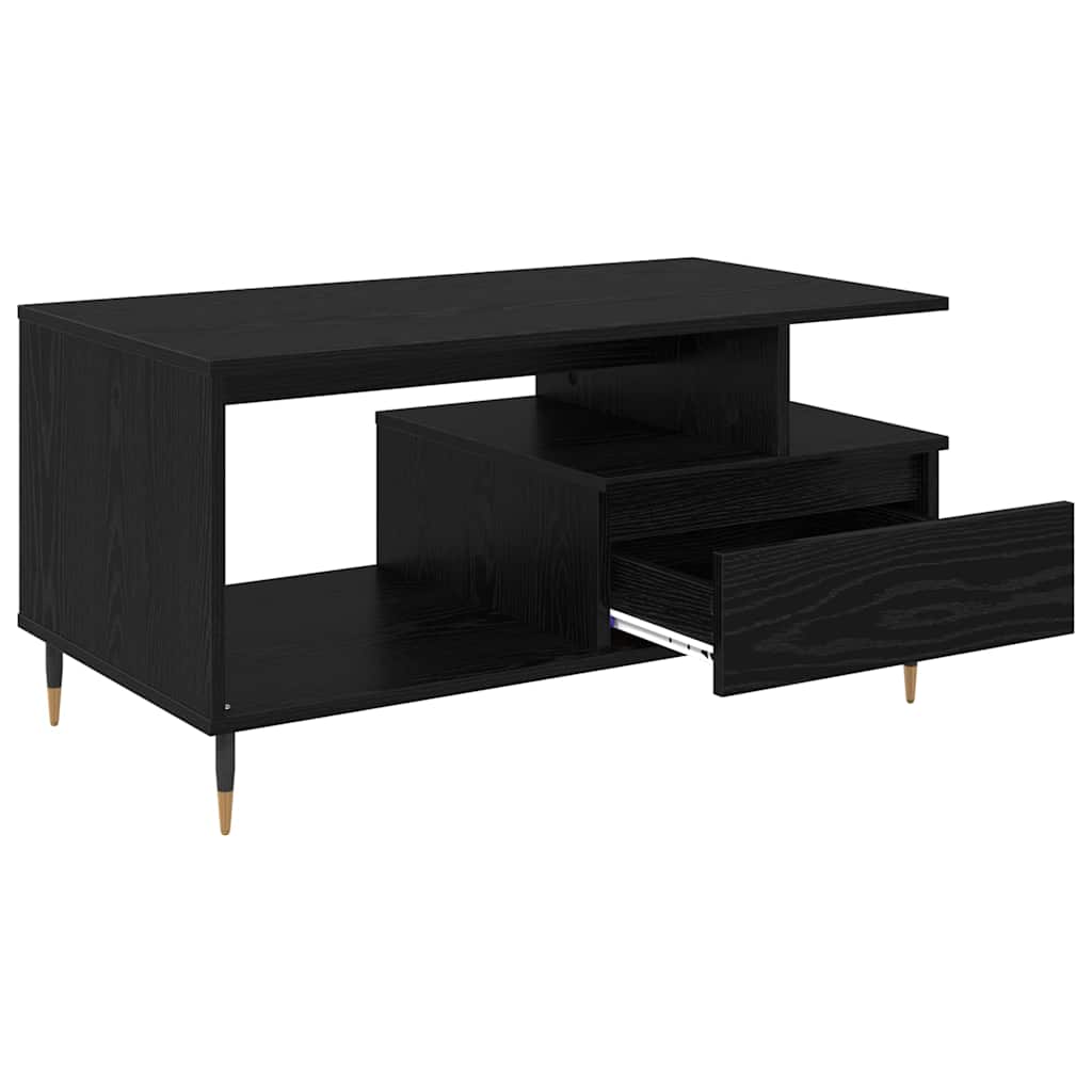 Coffee Table Black Oak 90 x 49 x 45 cm Engineered Wood