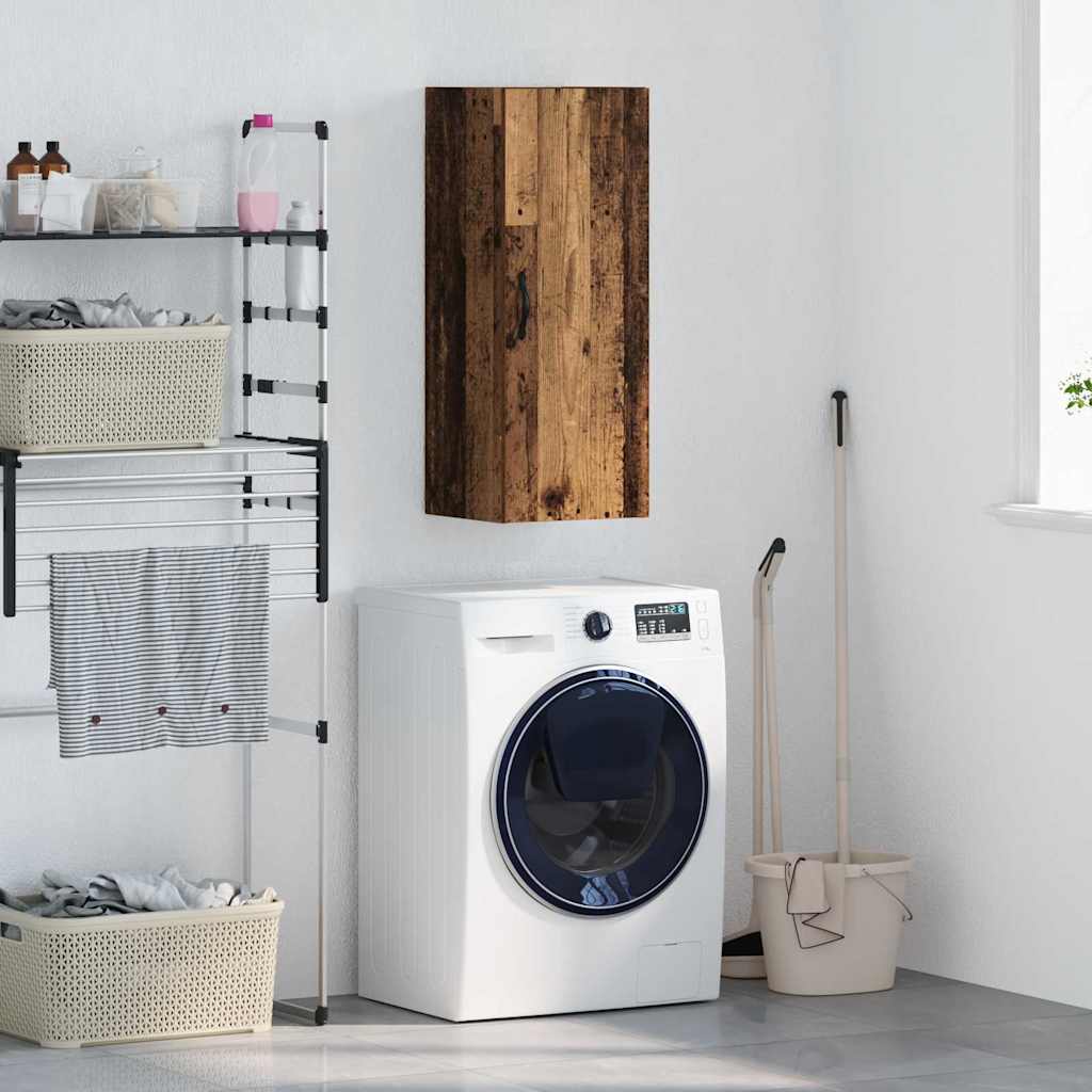 Wall Cabinet Antique Wood 34.5 x 34 x 90 cm