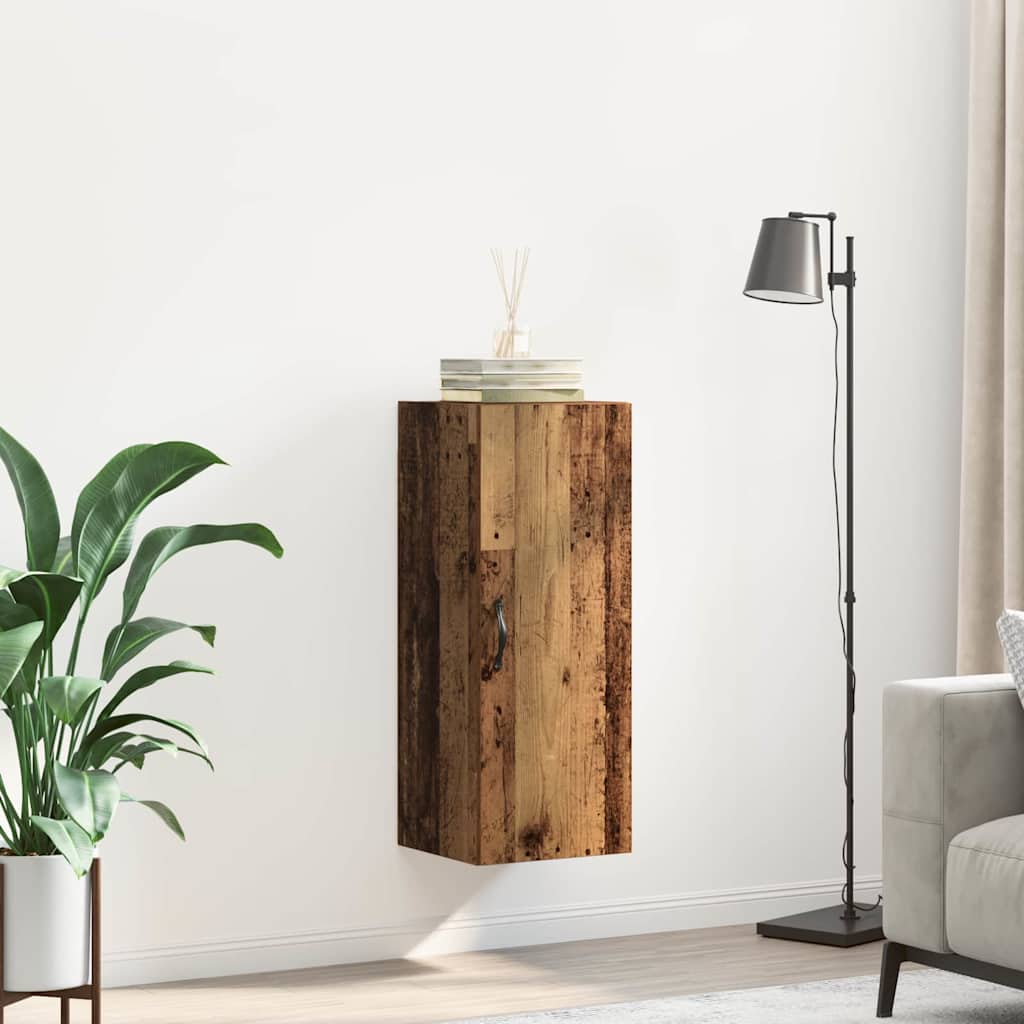 Wall Cabinet Antique Wood 34.5 x 34 x 90 cm