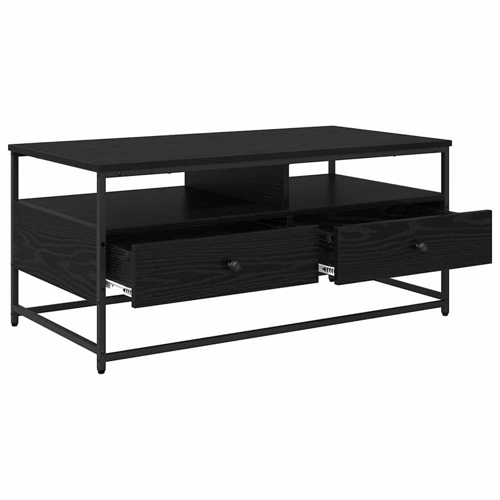 Coffee table black oak 100 x 51 x 45 cm Engineered wood