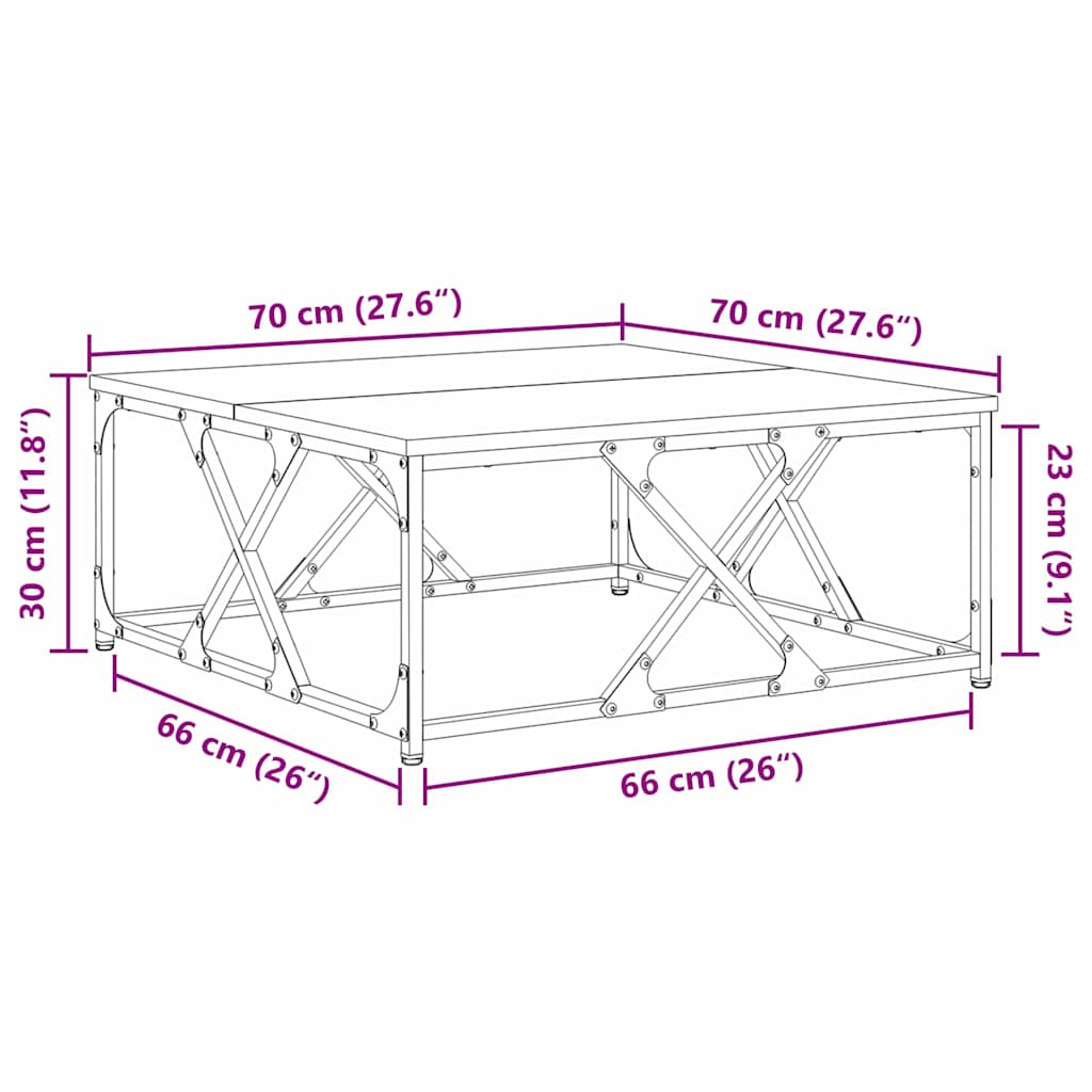 Kavos staliukas artisano ąžuolo 70 x 70 x 30 cm