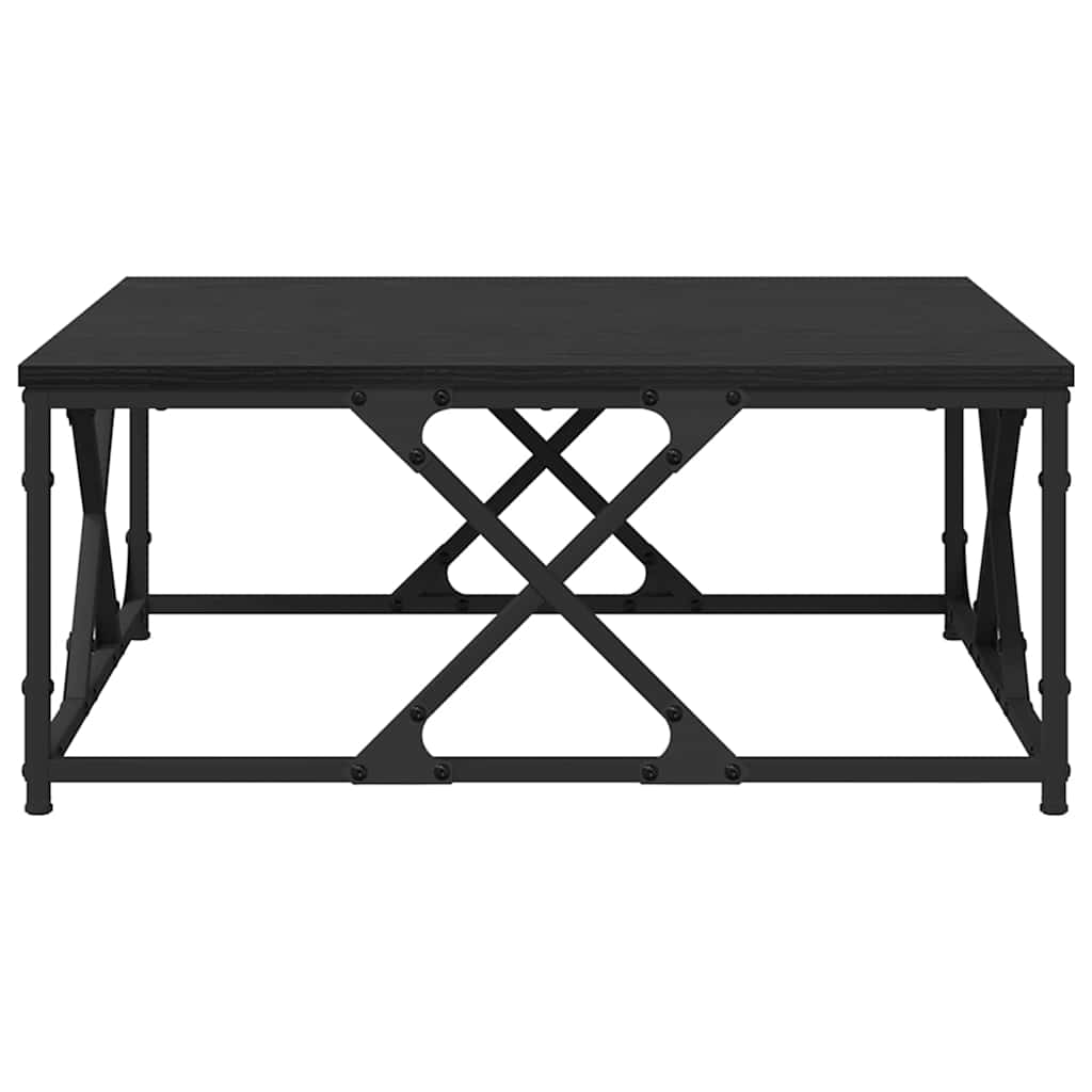 Coffee table black oak 70 x 70 x 30 cm Engineered wood