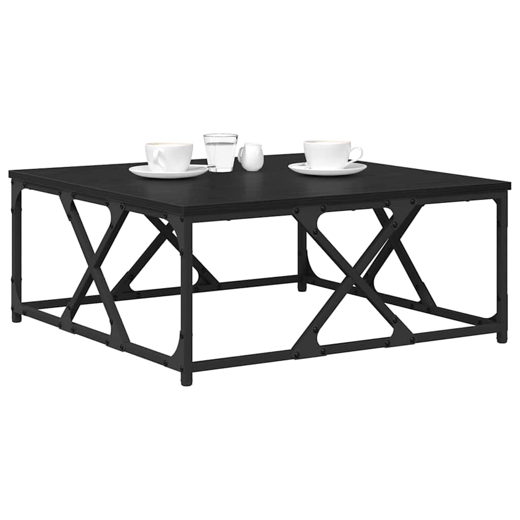 Coffee table black oak 70 x 70 x 30 cm Engineered wood
