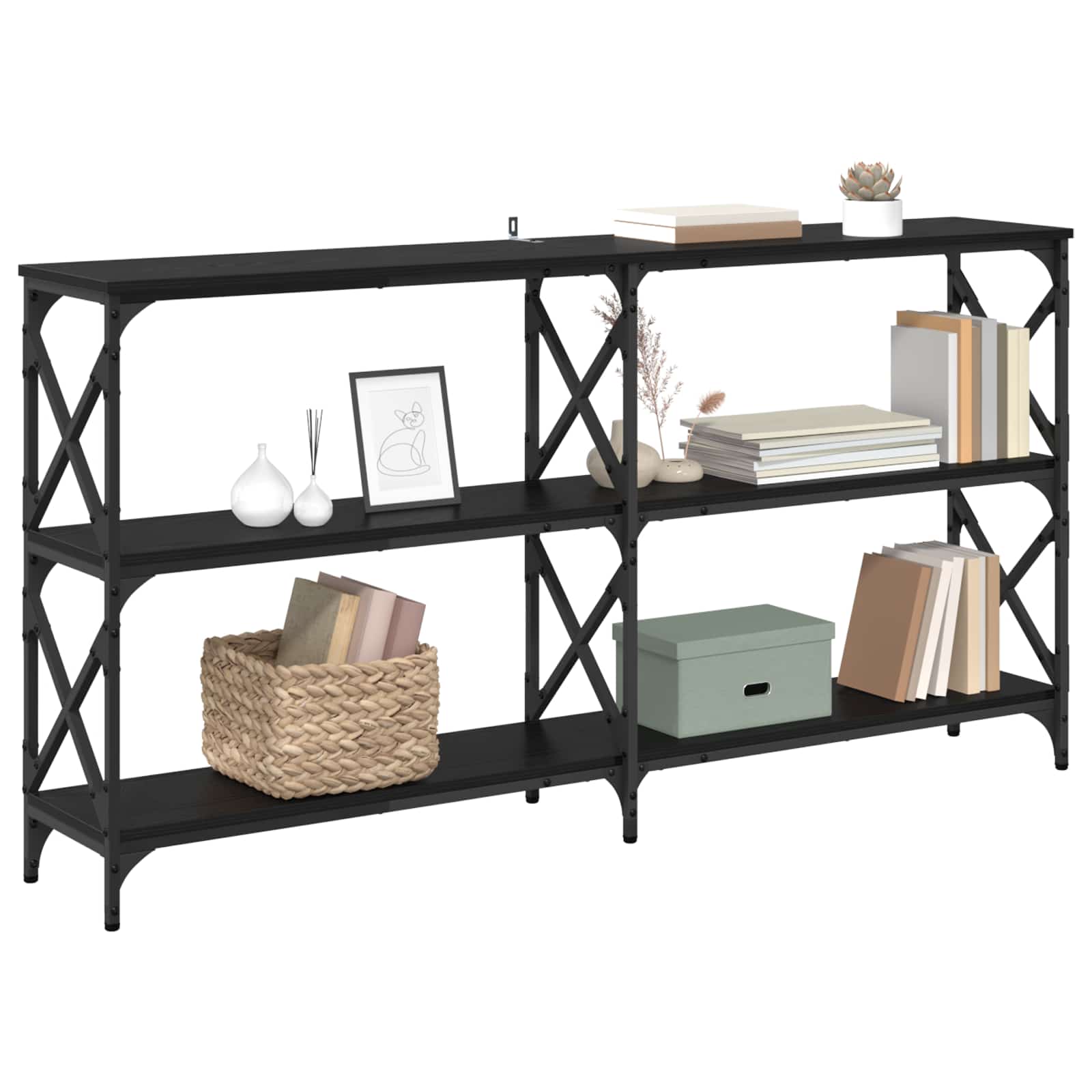 Konsoles galds Melnais ozols 156 x 28 x 80,5 cm