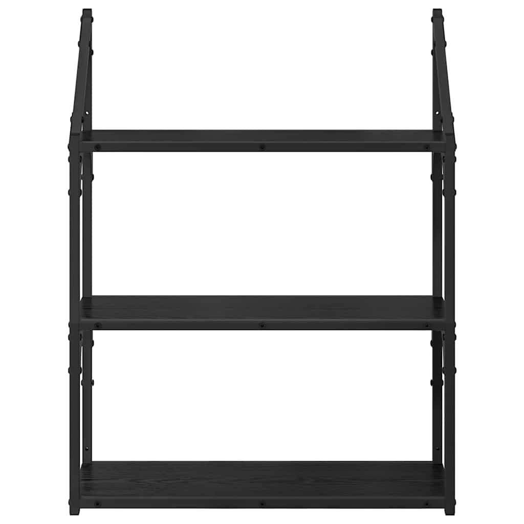 Wall shelf with shelf Black oak 60 x 21 x 78.5 cm