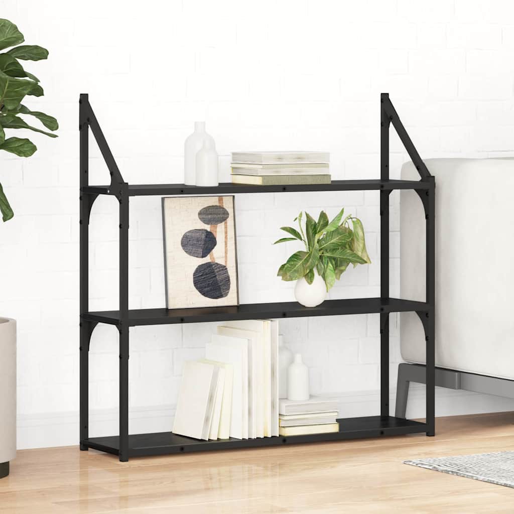 Wall shelf with shelf Black oak 80 x 21 x 78.5 cm