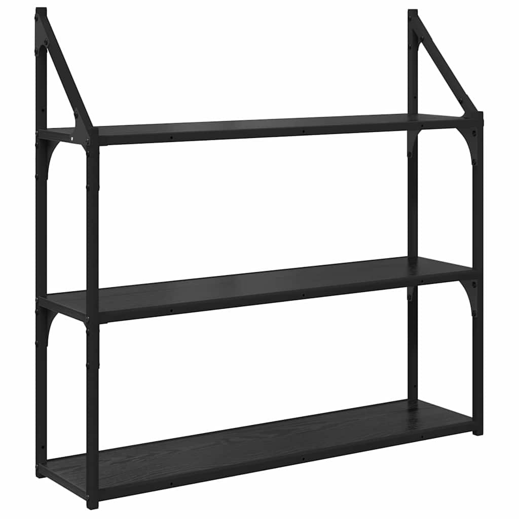 Wall shelf with shelf Black oak 80 x 21 x 78.5 cm