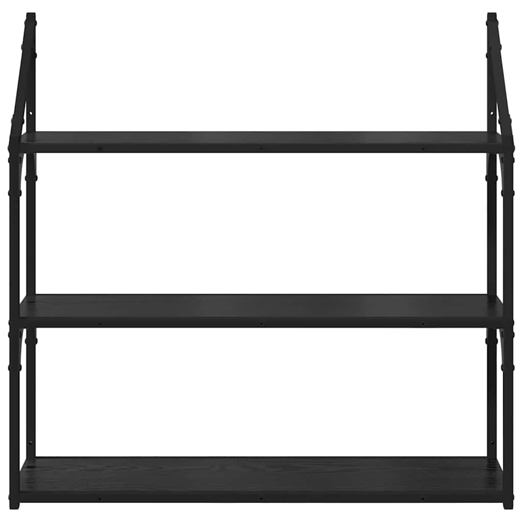 Wall shelf with shelf Black oak 80 x 21 x 78.5 cm