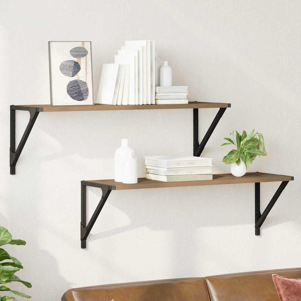 Sieninės lentynos 2 pcs Amatininkų ąžuolas 80 x 25 x 25,5 cm