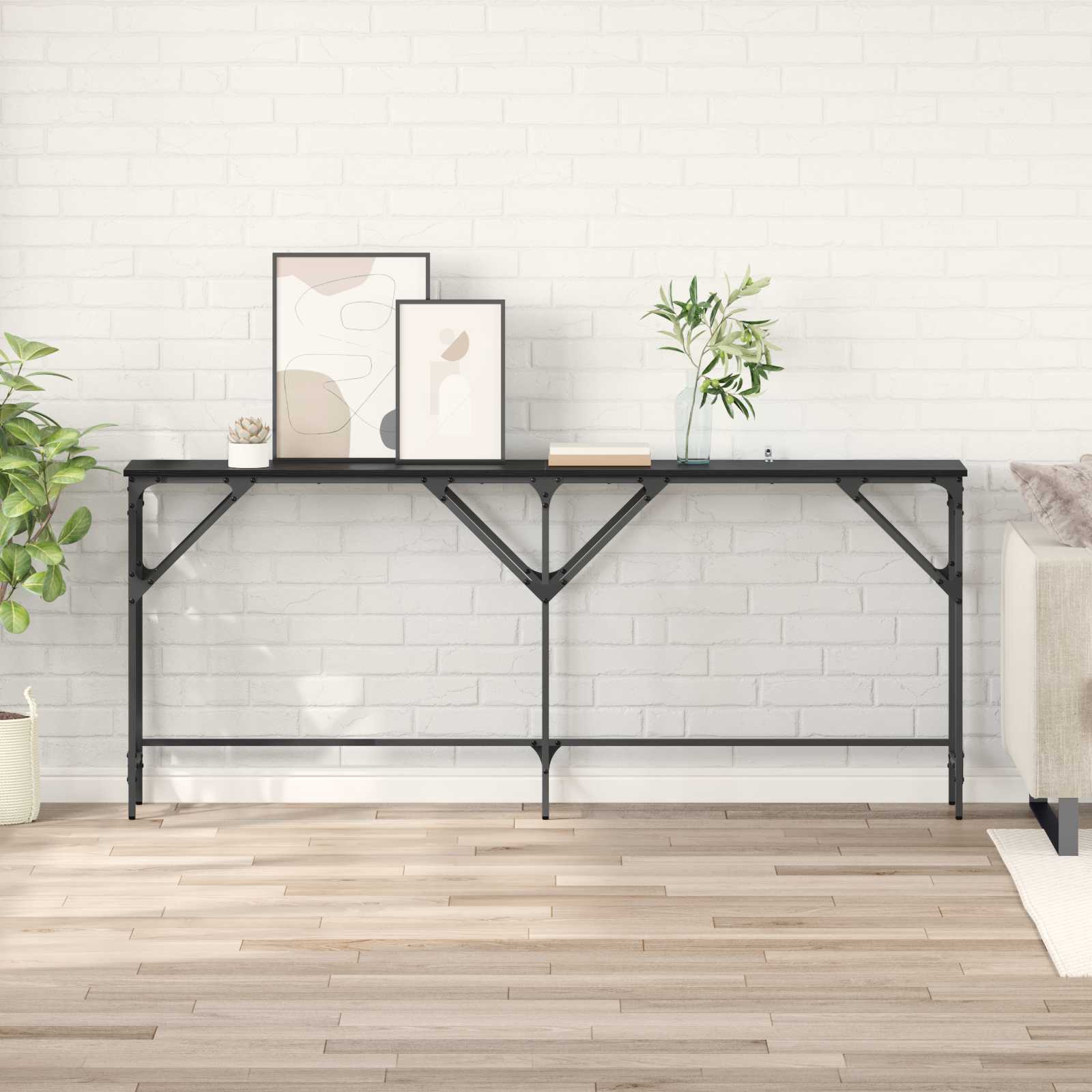Konsolinis stalas Juodas ąžuolas 180 x 30 x 75 cm