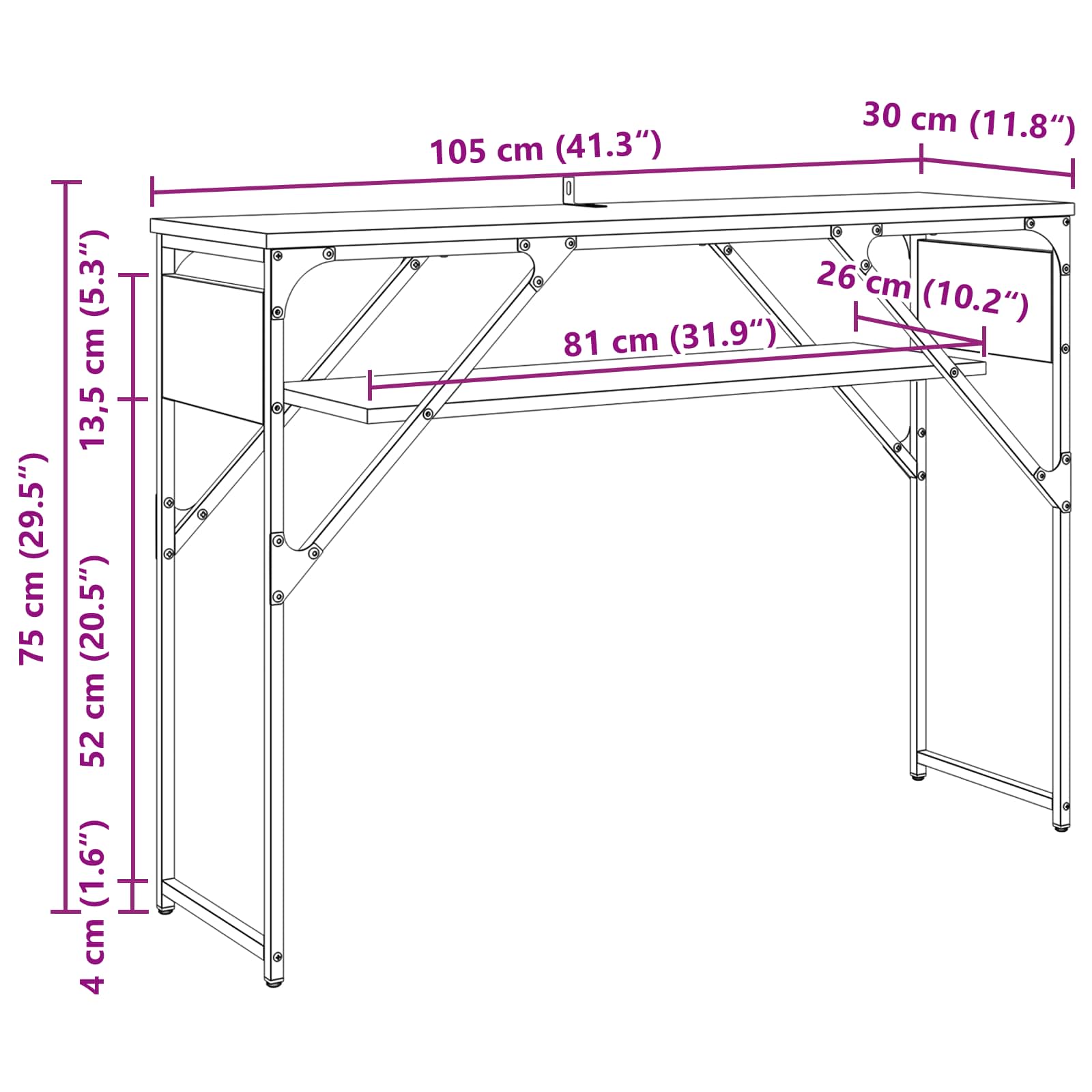 Konsoles galds Antīks koks 105x30x75cm