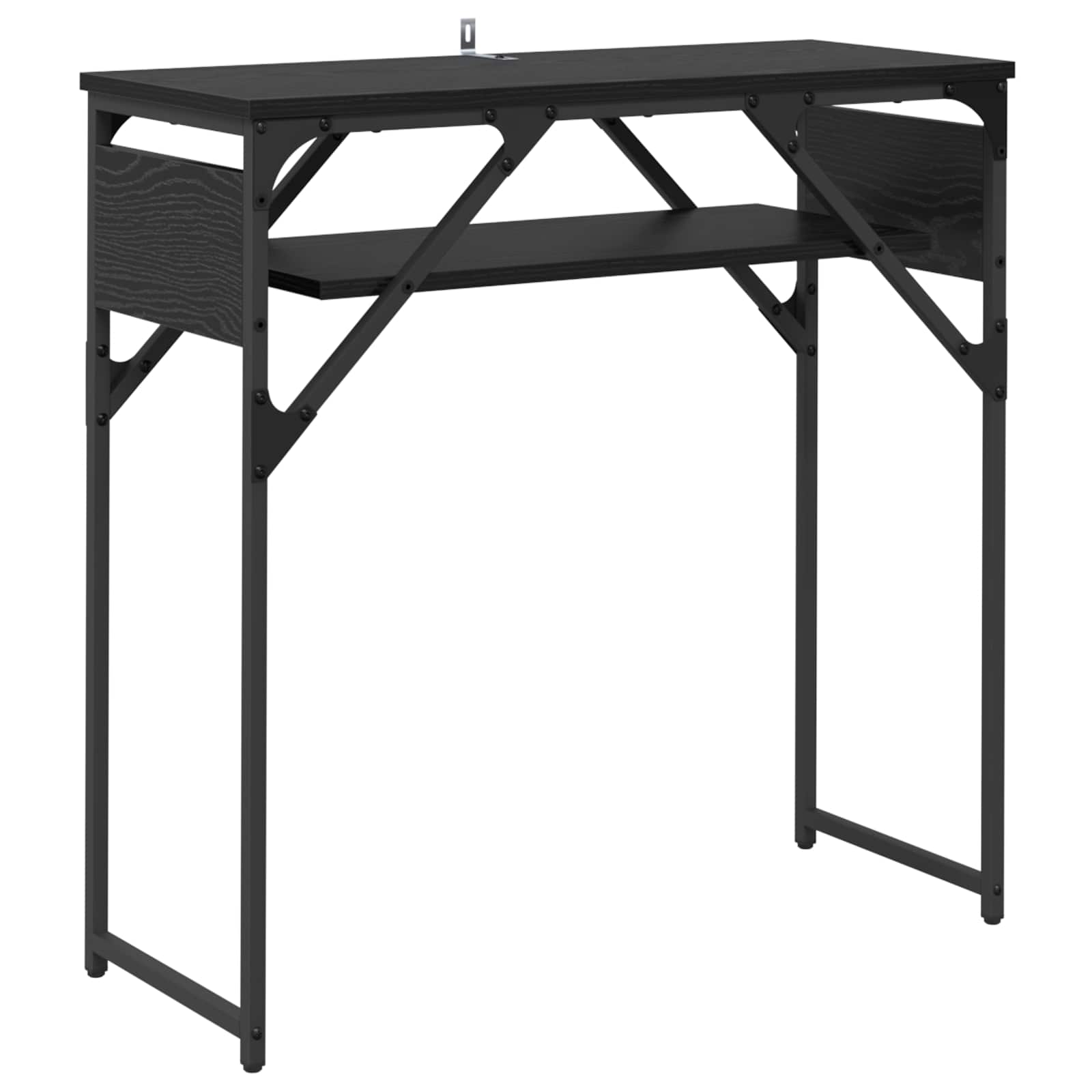 KonsolinisStaliukas Juodas ąžuolas 75x30x75cm Apdirbta mediena